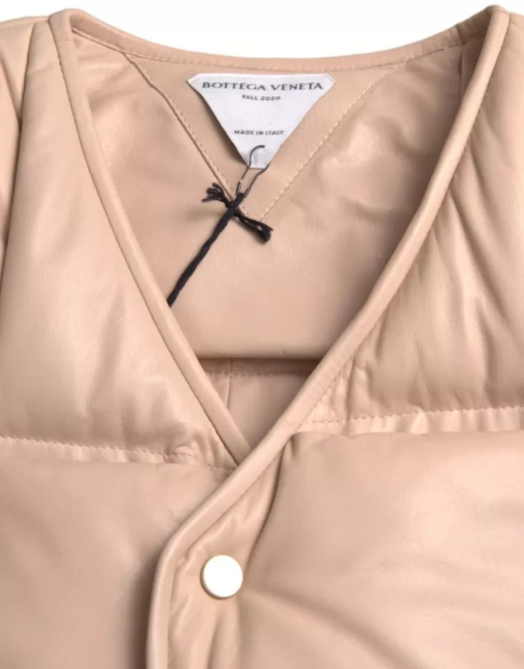 Bottega Veneta Quilted Leather Sleeveless Jacket &amp; Vest - Beige