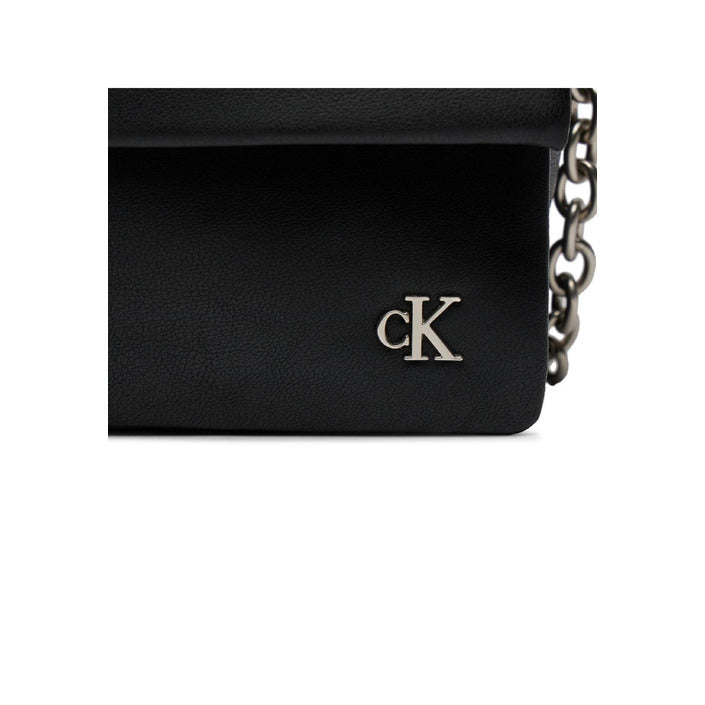 Calvin Klein Logo Vegan Leather Handbag - Black
