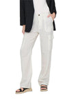 Only Linen Blend Stripe High Waist Cargo Pants