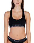 Calvin Klein Logo Racerback Crop Bra Cotton-Stretch