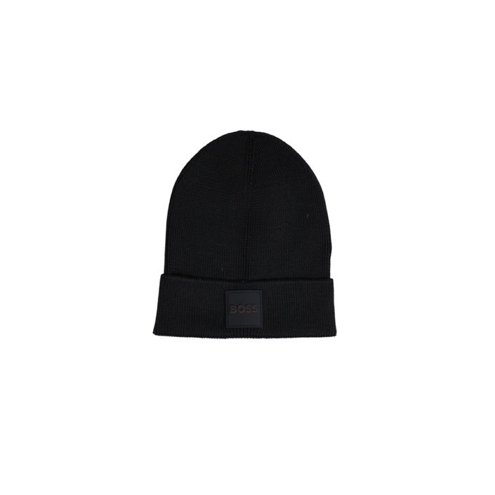 Boss Logo All Black Wool-Blend Beanie