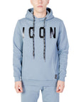 Icon Logo Pure Cotton Athleisure Hooded Pullover - Light Blue
