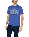 EA7 By Emporio Armani Logo Pure Cotton Athleisure T-Shirt - Medium Blue