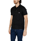 Emporio Armani Logo Cotton-Rich Polo Shirt - Black