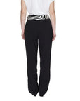 Only Zebra Belt Tie Wide Leg Baggy Black Pants