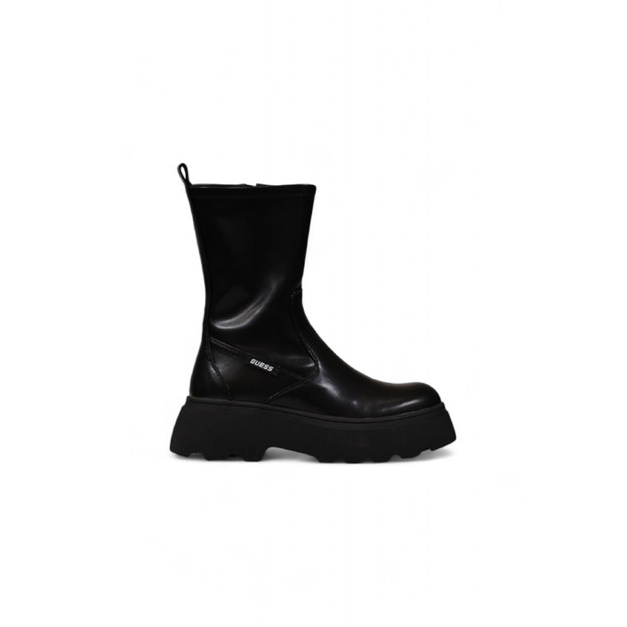 Guess Logo All Black Vegan Leather Boots