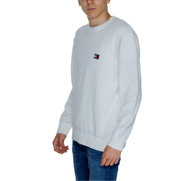 Tommy Hilfiger Jeans Logo White 100% Cotton Knit Sweater