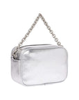 Calvin Klein Jeans Logo Metallic Silver Clutch Bag