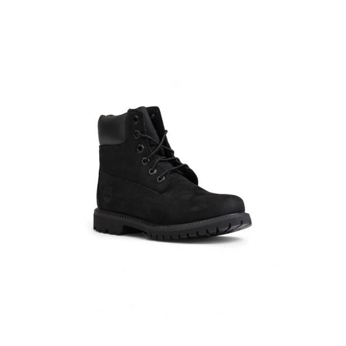 Timberland Minimalist Genuine Leather All Black Lace-Up Boots