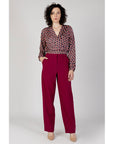 Vila Clothes Red Bordeaux Wide Leg Suit Pants