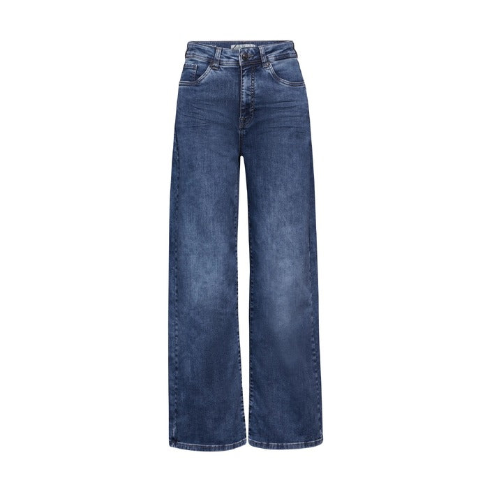 Street One Logo Medium Blue Super Wide Leg Baggy Jeans