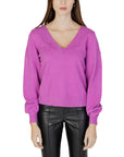 Vila Clothes V-Neck Sweater & Knit Top - purple
