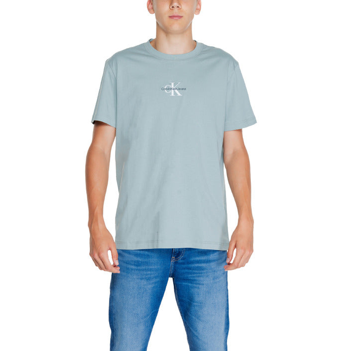 Calvin Klein Jeans Logo 100% Cotton Crewneck T-Shirt - light blue