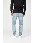 Calvin Klein Jeans Logo Distressed & Bleached Straight Leg Jeans
