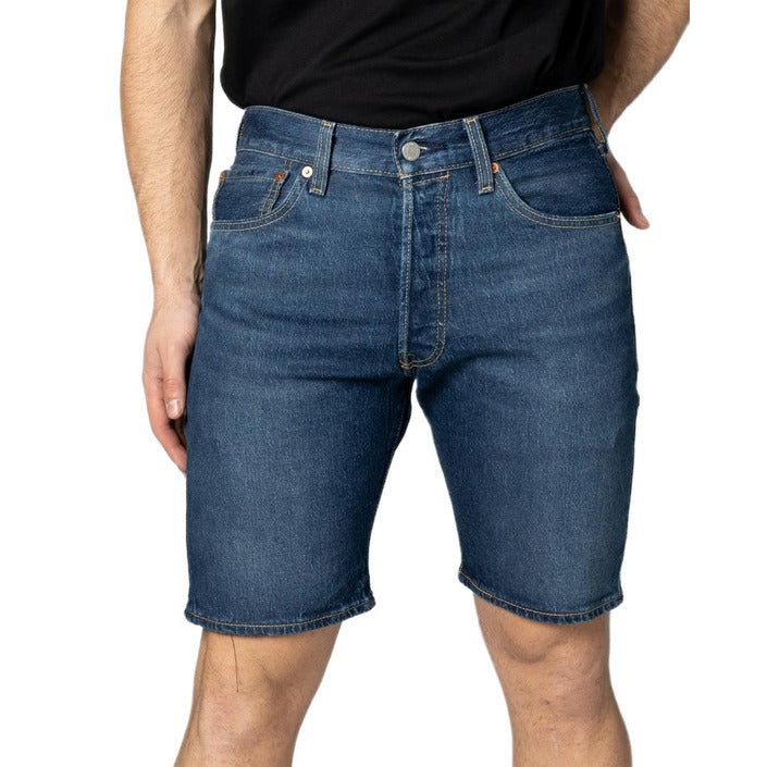 Levi`s Logo Medium Wash Denim Shorts