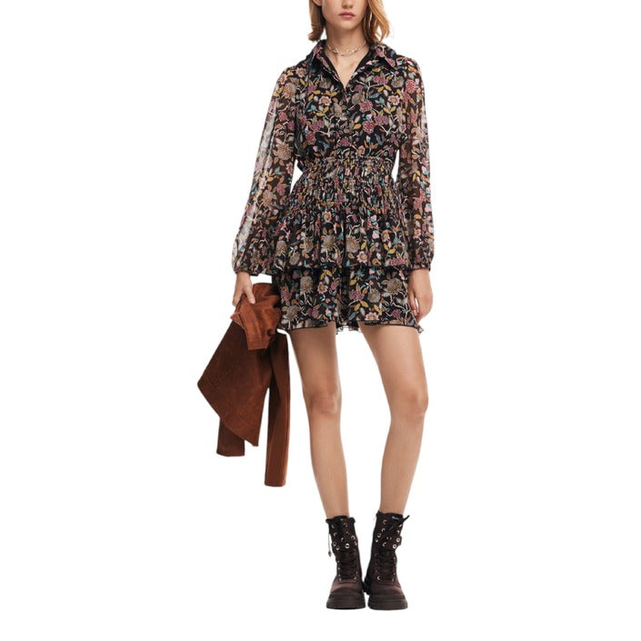 Desigual Sheer Sleeve Winter Mini Dress