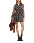 Desigual Sheer Sleeve Winter Mini Dress