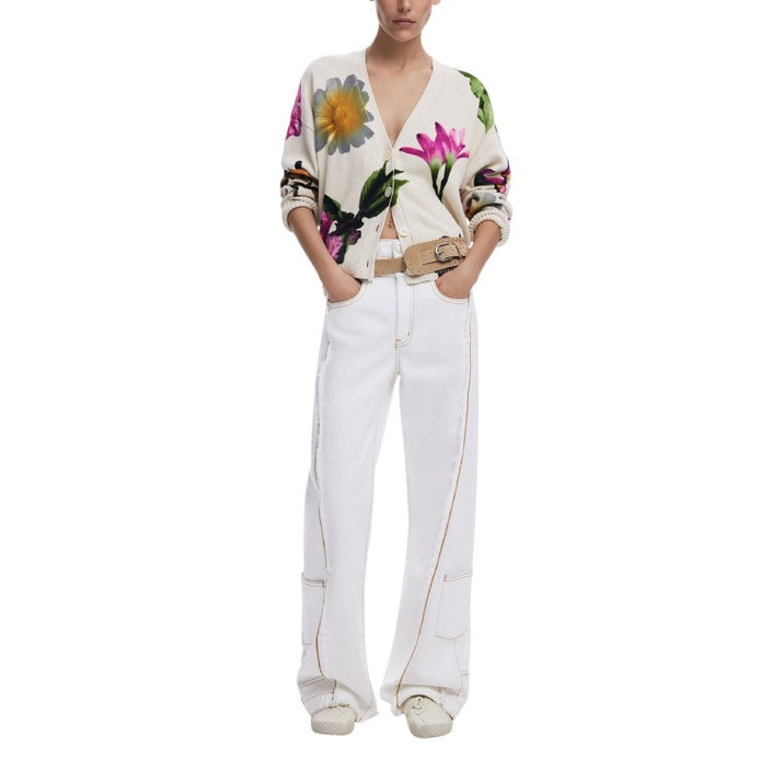 Desigual Cotton Blend Floral Cardigan