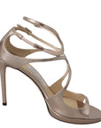 Jimmy Choo Peep Toe  Leather Heeled Sandals