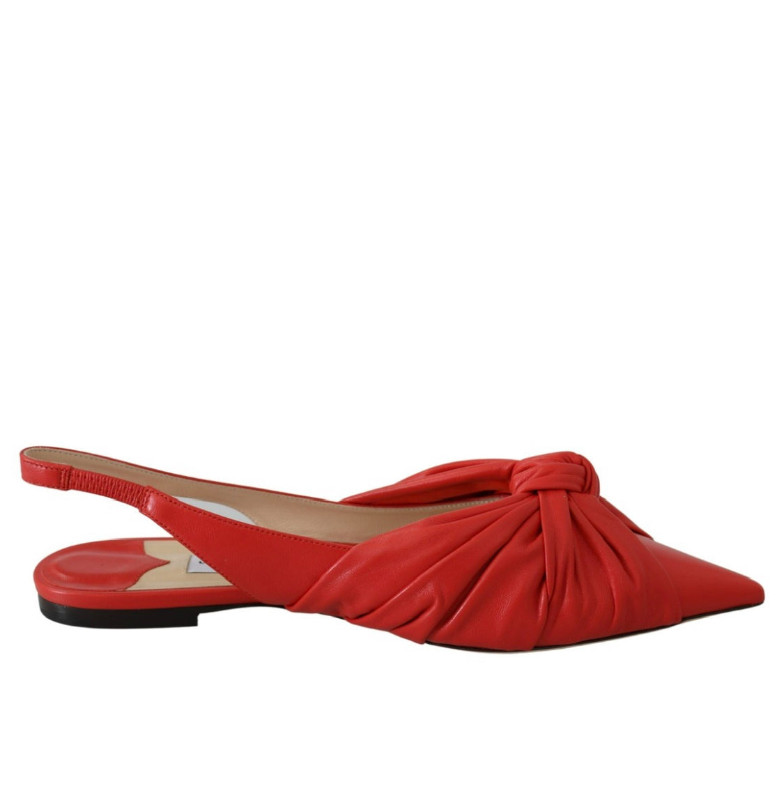 Jimmy Choo Chic Red Pointed Toe Leather Pump Flats