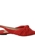 Jimmy Choo Chic Red Pointed Toe Leather Pump Flats