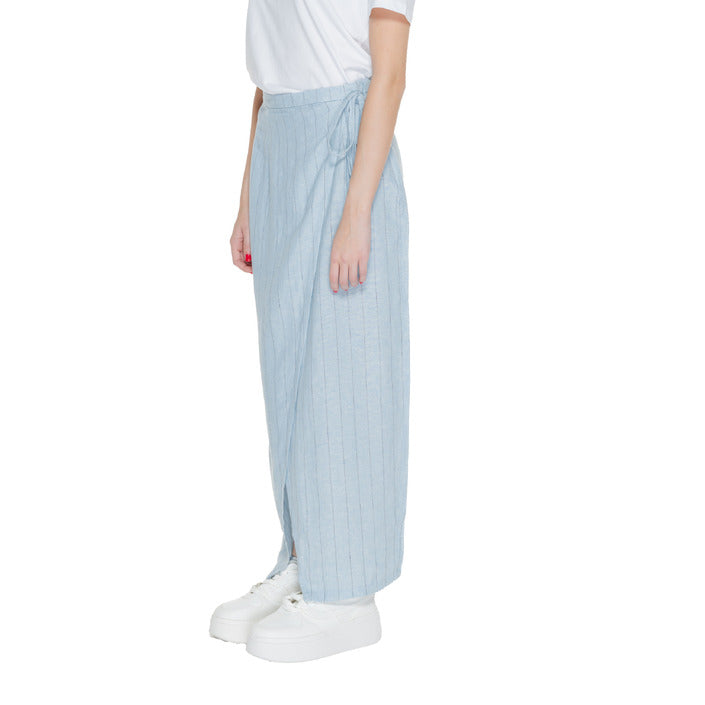 Vero Moda Linen Wrap Maxi Skirt Striped