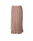 Semicouture Nude Silk-Blend Minimalist Midi Skirt