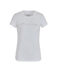 Armani Exchange Embellished Logo Cotton-Rich T-Shirt - white