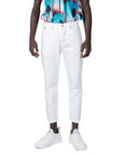 Antony Morato Logo Straight Leg White Denim Crop Jeans