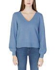 Vila Clothes V-Neck Sweater & Knit Top -  warm blue