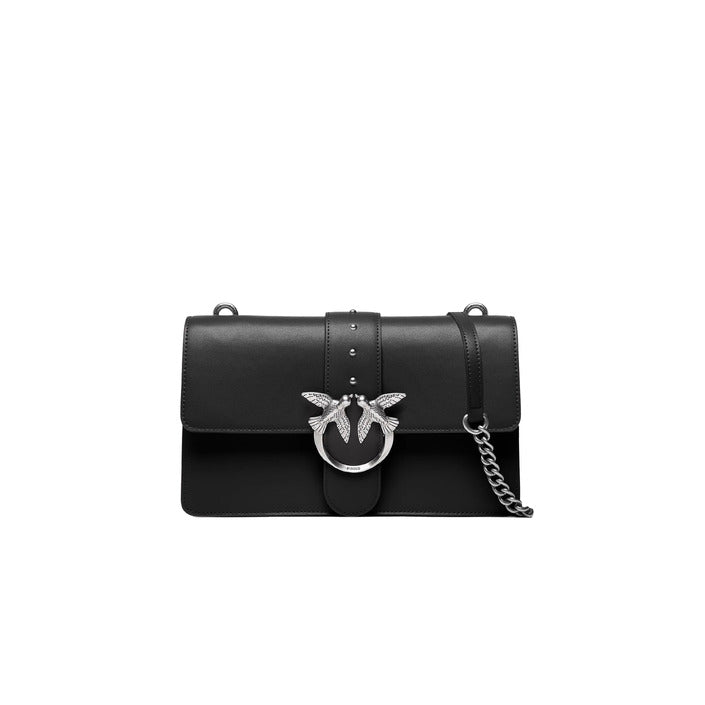 Pinko Logo Buckle Genuine Leather Handbag