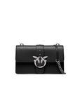 Pinko Logo Buckle Genuine Leather Handbag