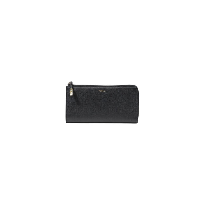 Furla Logo Genuine Leather Slim Clutch Purse