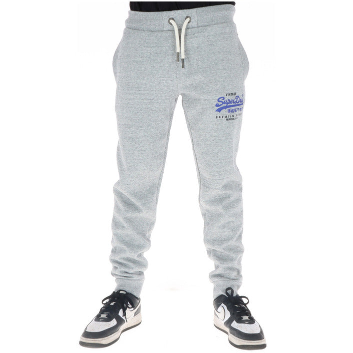 Superdry Logo Cotton-Blend Athleisure Joggers - grey marle