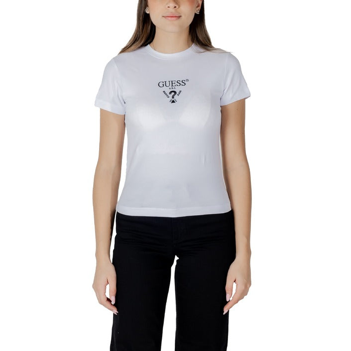 Guess Active Logo Athleisure Cotton Fitted Crewneck Tee