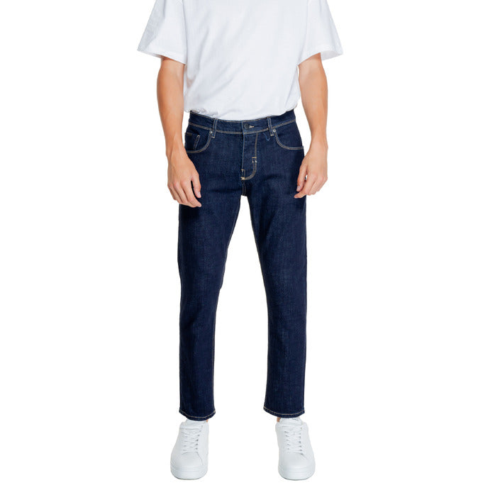 Antony Morato Cropped Indigo Blue Straight Leg Fit Jeans