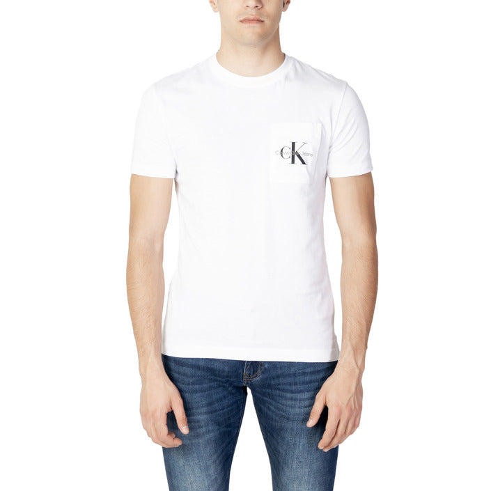 Calvin Klein Jeans Logo 100% Cotton T-Shirt - white