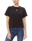 Tommy Hilfiger Logo Cotton-Blend T-Shirt - Black
