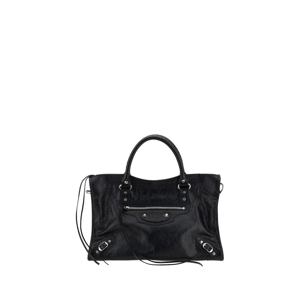 Balenciaga Black Le City Medium Leather Shoulder Bag