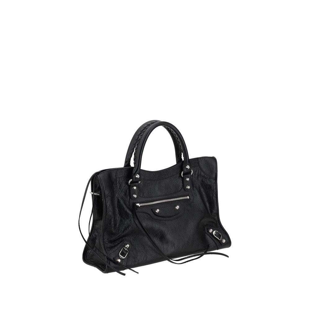 Balenciaga Black Le City Medium Leather Shoulder Bag