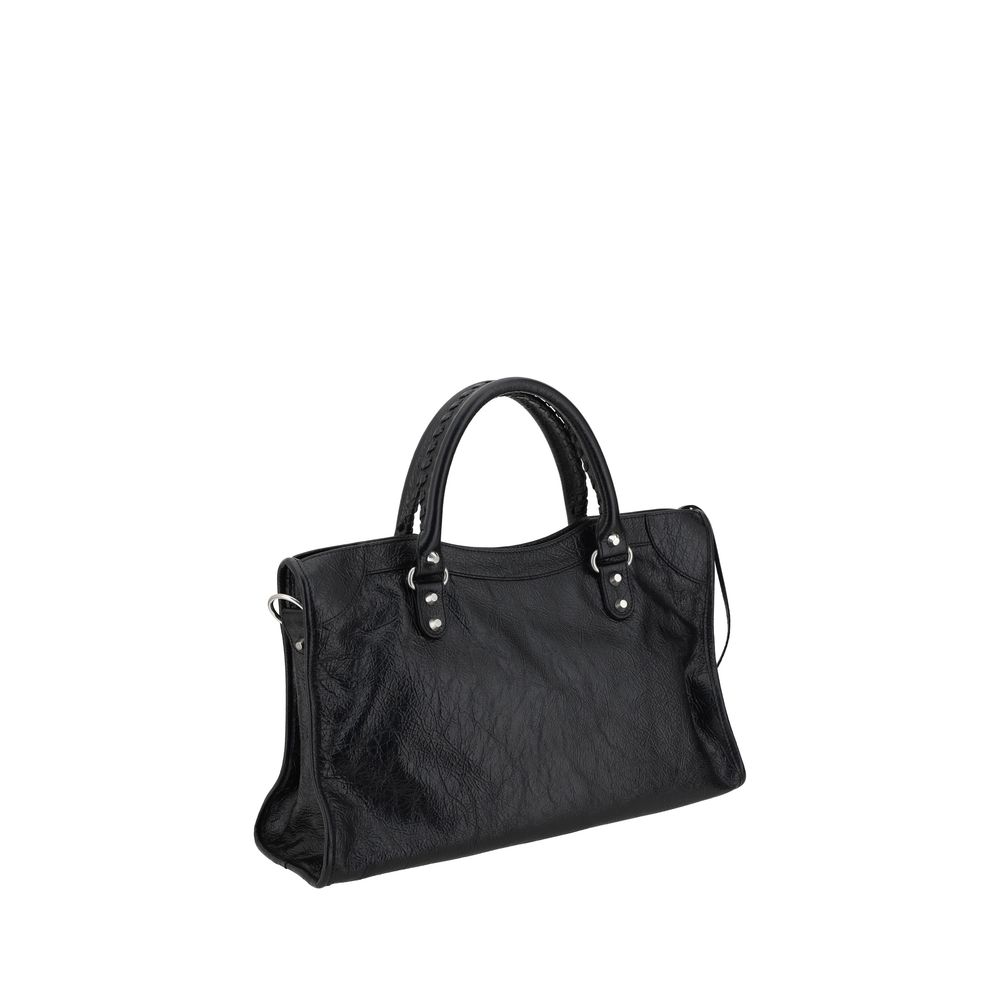 Balenciaga Black Le City Medium Leather Shoulder Bag