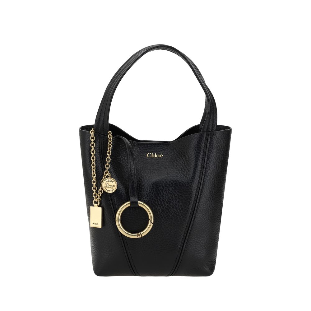 Chloé Spin Black Leather Tote Bag