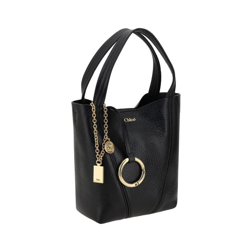 Chloé Spin Black Leather Tote Bag