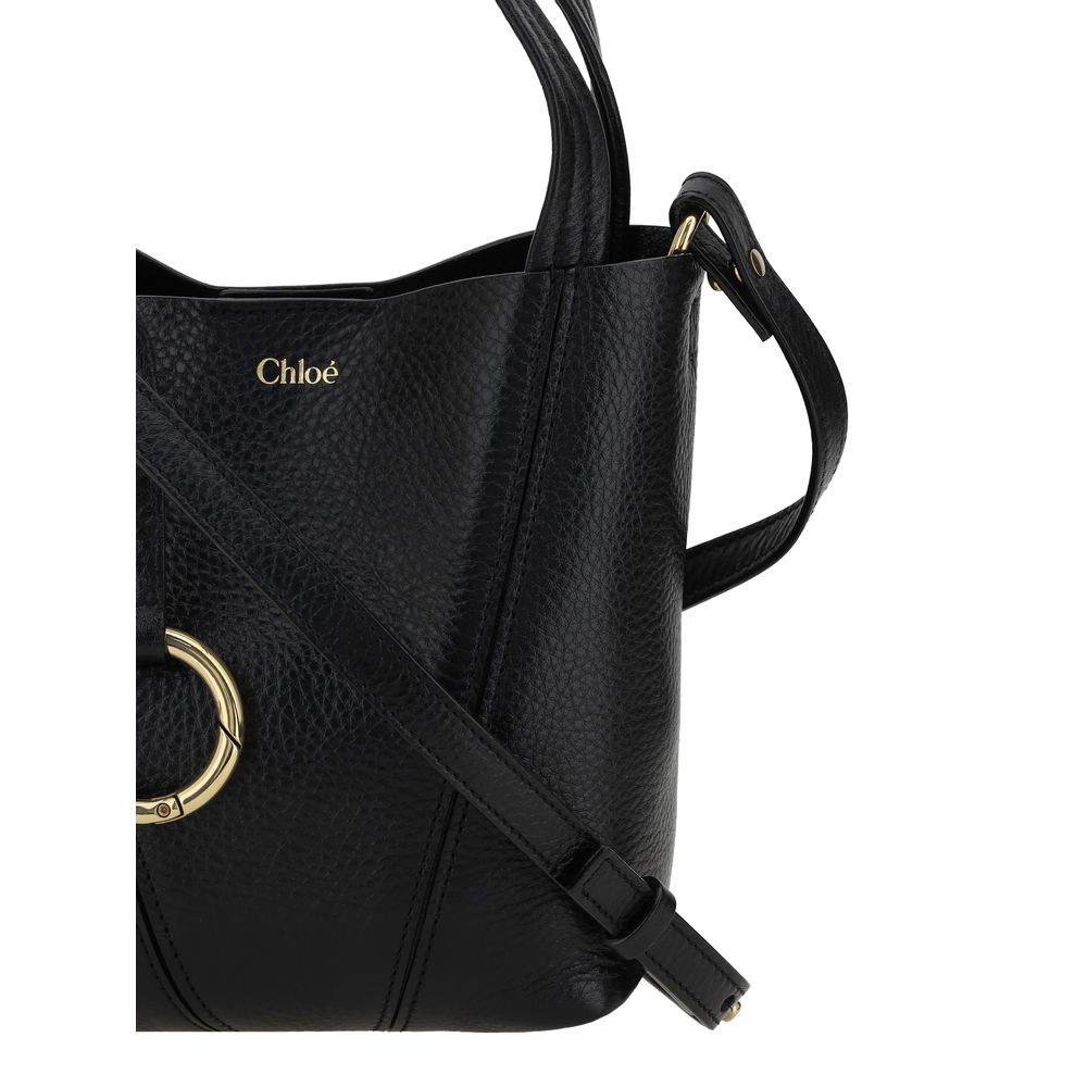 Chloé Spin Black Leather Tote Bag