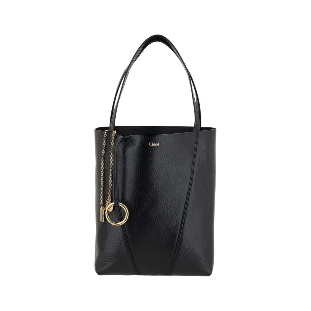 Chloé Spin Large Black Leather Tote & Shoulder Bag