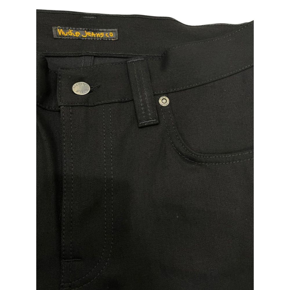 Nudie Jeans Straight Leg Black Jeans - Made In Italy