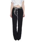 Only Zebra Belt Tie Wide Leg Baggy Black Pants