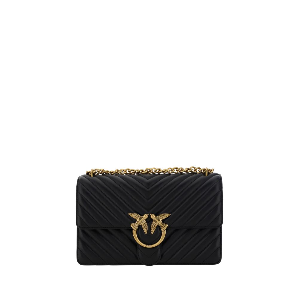 PINKO Love One Classic Leather Shoulder Bag