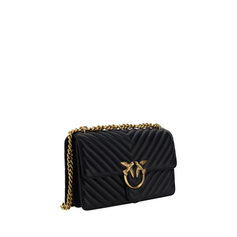 PINKO Love One Classic Leather Shoulder Bag