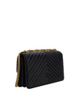 PINKO Love One Classic Leather Shoulder Bag